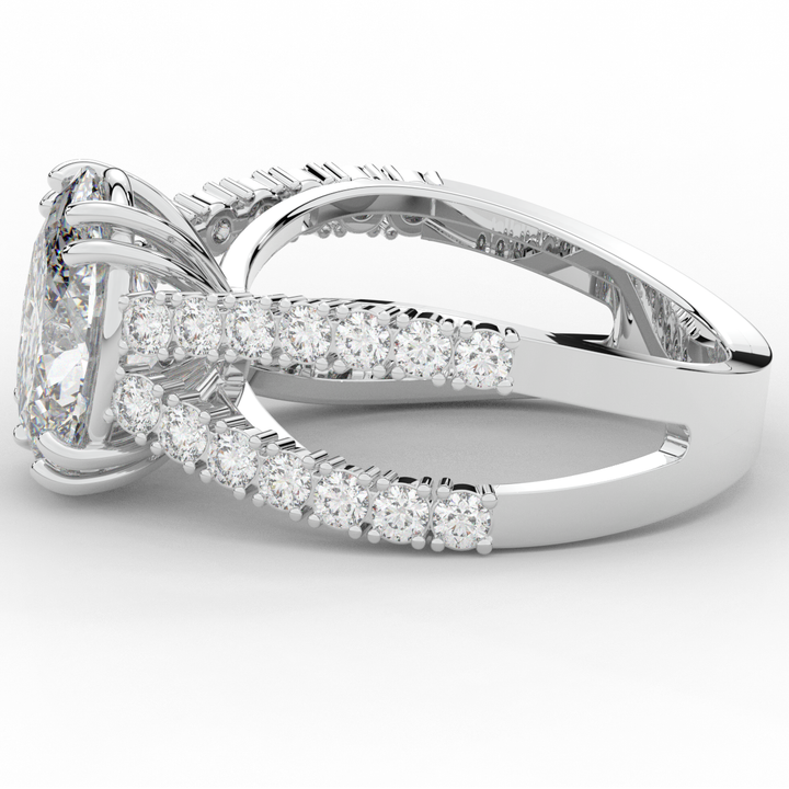 3.75CT.TW OVAL LAB DIAMOND SPLIT BAND ENGAGEMENT RING - Nazarelle