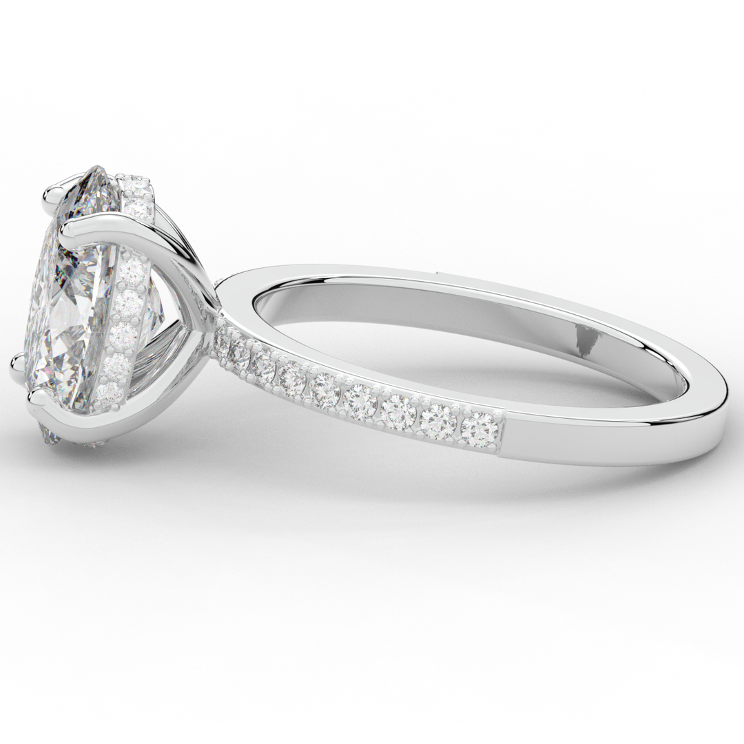 2.70CT.TW OVAL LAB DIAMOND SOLITAIRE ENGAGEMENT RING - Nazarelle
