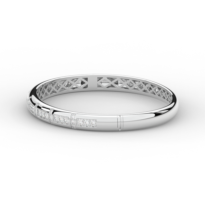 1.25CT.TW ROUND LAB DIAMOND BANGLE - Nazarelle