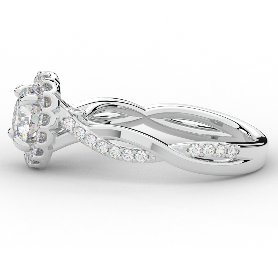 1.30CT.TW ROUND LAB DIAMOND ENGAGEMENT RING - Nazarelle