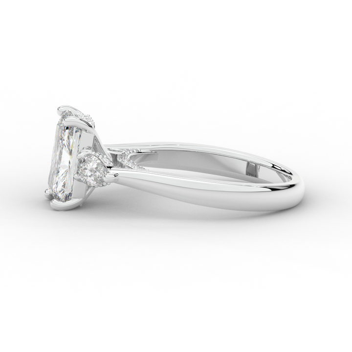 2.40CT.TW RADIANT LAB DIAMOND 3 STONE ENGAGEMENT RING - Nazarelle