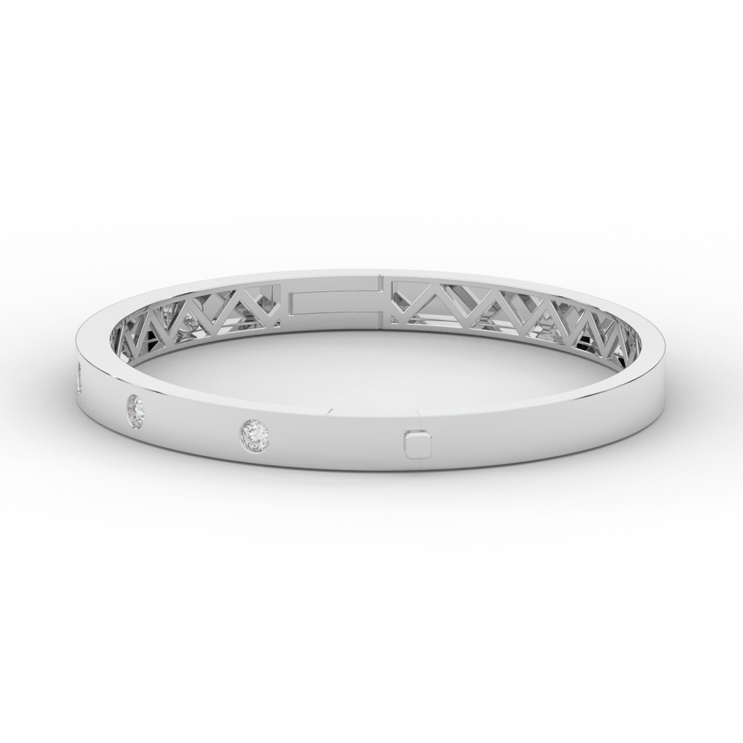 0.50CT.TW ROUND LAB DIAMOND BEZEL SET BANGLE - Nazarelle