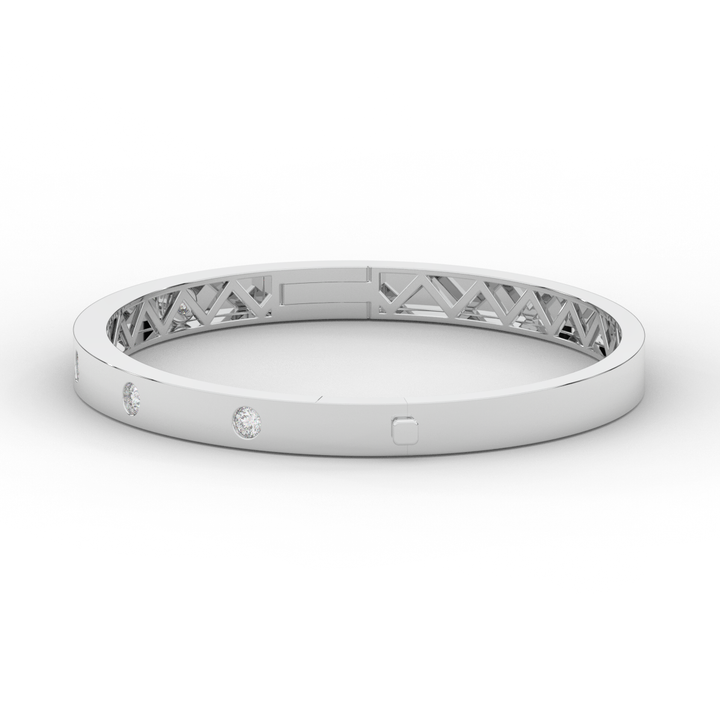 0.50CT.TW ROUND LAB DIAMOND BEZEL SET BANGLE - Nazarelle