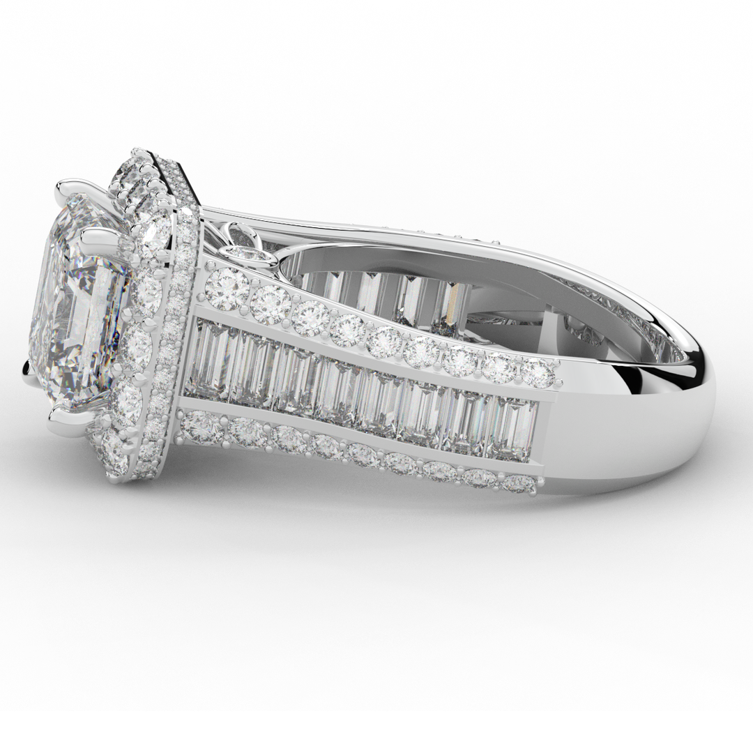 6.10CT.TW ASCHER LAB DIAMOND HALO ENGAGEMENT RING - Nazarelle