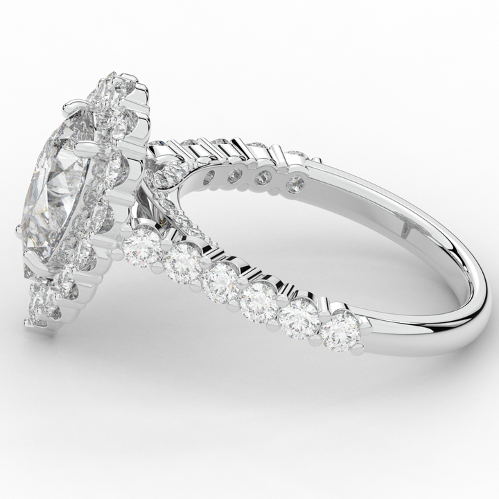 3.10CT.TW PEAR LAB DIAMOND HALO ENGAGEMENT RING - Nazarelle