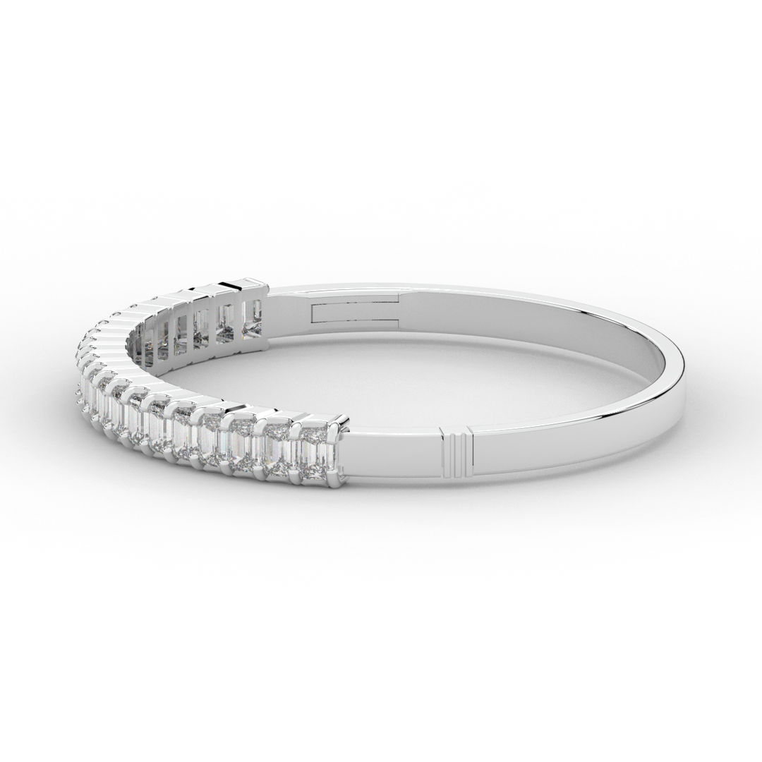 6.50CT.TW EMERALD CUT LAB DIAMOND BANGLE - Nazarelle