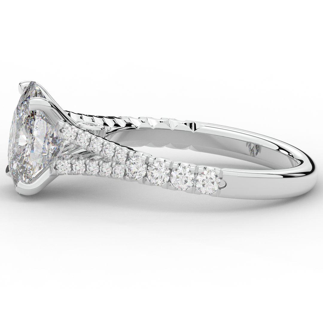 3.45CT.TW CUSHION LAB DIAMOND ENGAGEMENT RING - Nazarelle