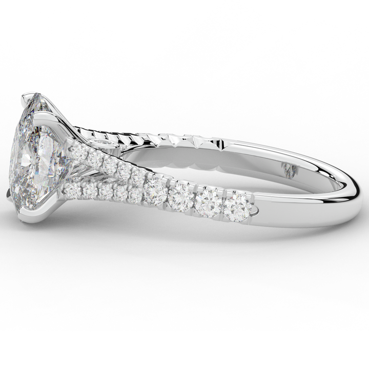 3.45CT.TW CUSHION LAB DIAMOND ENGAGEMENT RING - Nazarelle