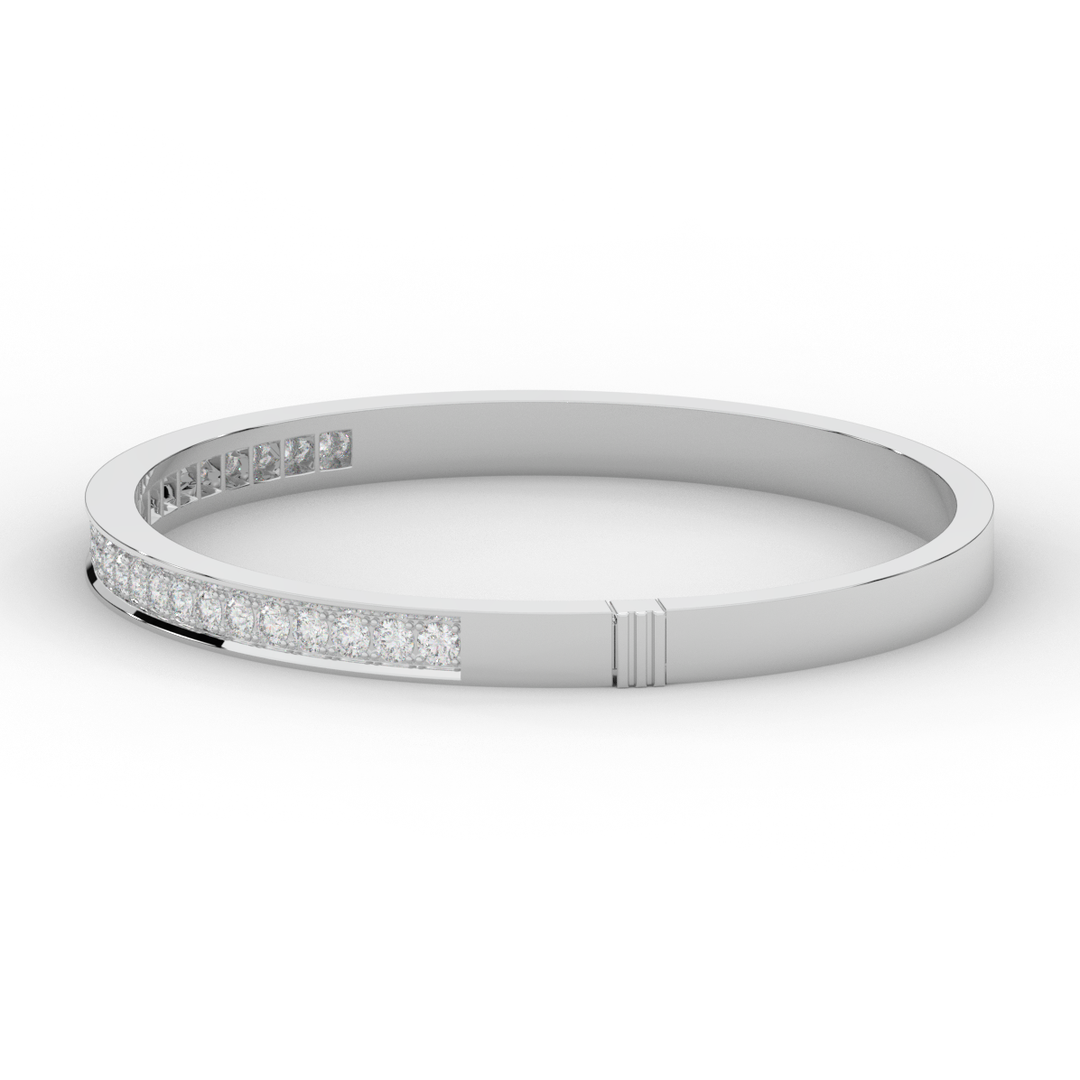 1.25CT.TW ROUND LAB DIAMOND BANGLE - Nazarelle