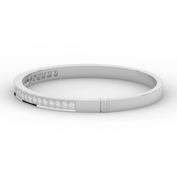 1.25CT.TW ROUND LAB DIAMOND BANGLE - Nazarelle