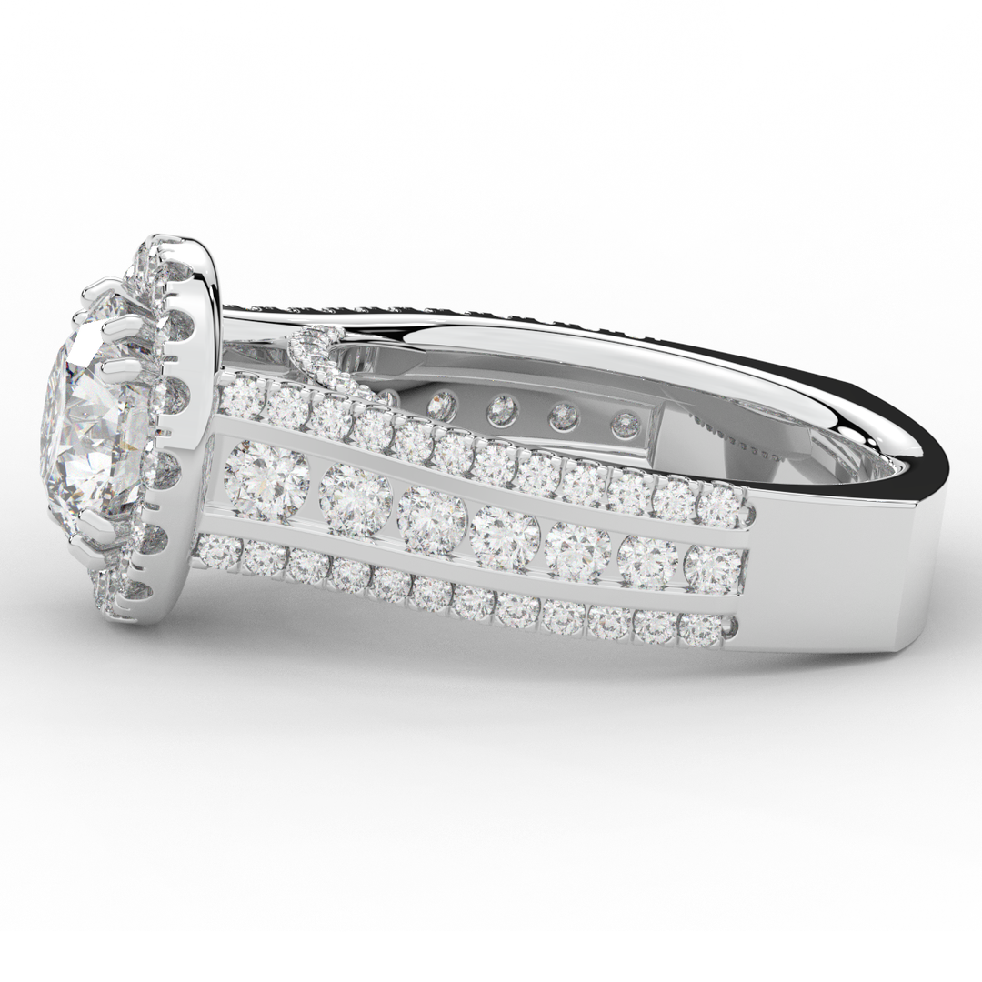 2.90CT.TW ROUND LAB DIAMOND HALO ENGAGEMENT RING - Nazarelle