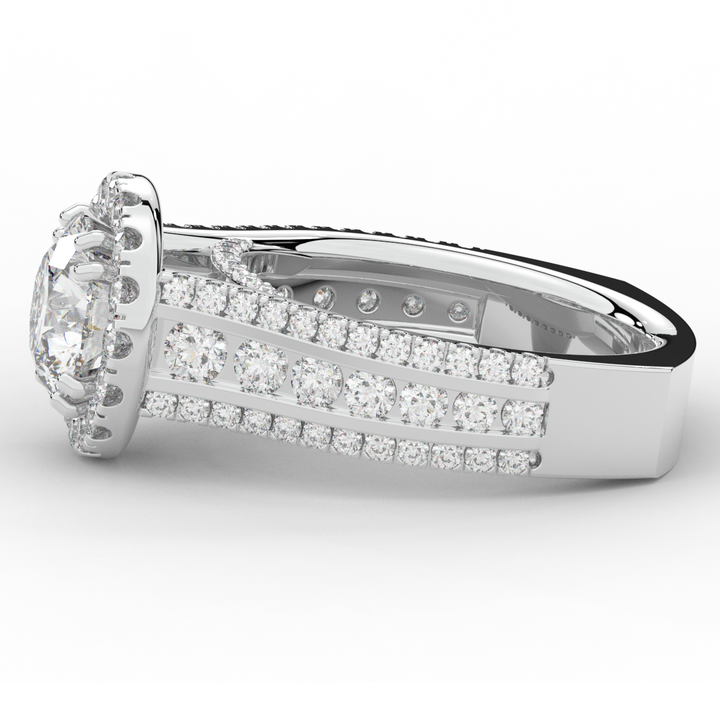 2.90CT.TW ROUND LAB DIAMOND HALO ENGAGEMENT RING - Nazarelle