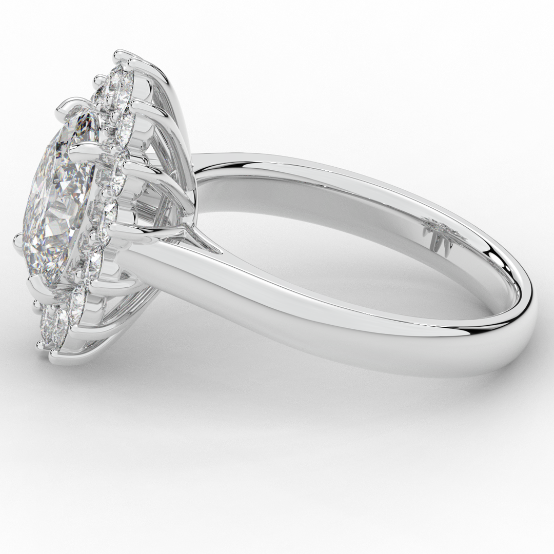 2.65CT.TW OVAL LAB DIAMOND HALO ENGAGEMENT RING - Nazarelle