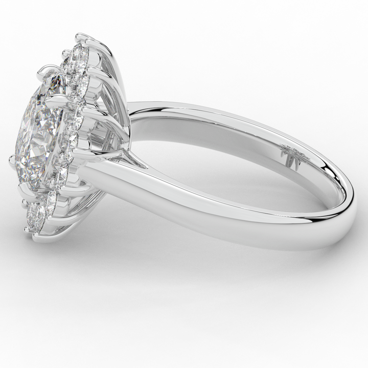2.65CT.TW OVAL LAB DIAMOND HALO ENGAGEMENT RING - Nazarelle