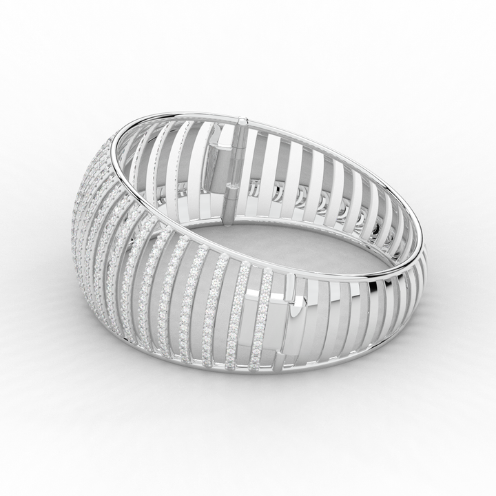 4.00CT.TW ROUND LAB DIAMOND BANGLE - Nazarelle