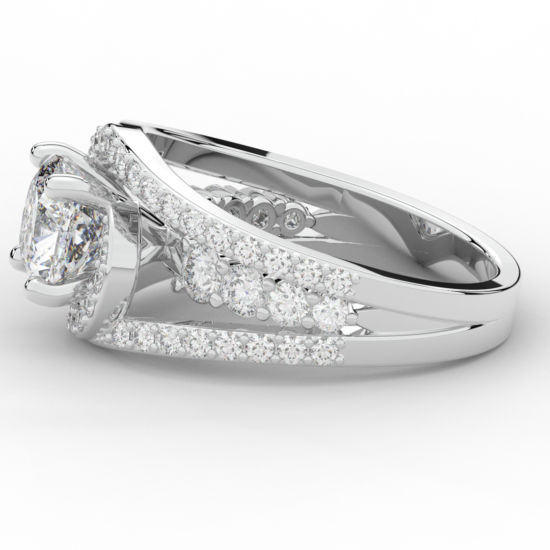 3.30CT.TW CUSHION LAB DIAMOND ENGAGEMENT RING - Nazarelle