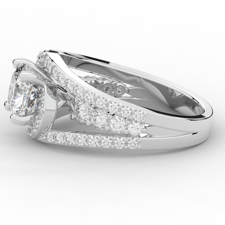 3.30CT.TW CUSHION LAB DIAMOND ENGAGEMENT RING - Nazarelle