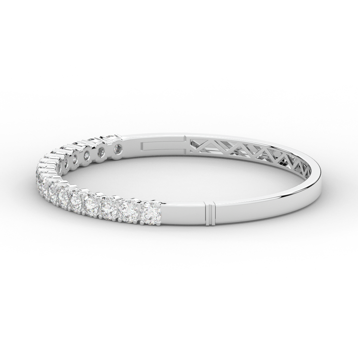 5.00CT.TW ROUND LAB DIAMOND BANGLE - Nazarelle