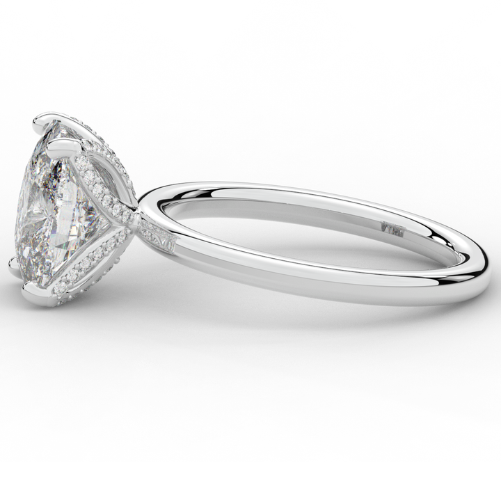 3.10CT.TW CUSHION LAB DIAMOND ENGAGEMENT RING - Nazarelle