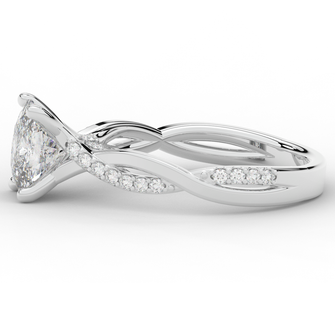 1.70CT.TW CUSHION LAB DIAMOND TWIST BAND ENGAGEMENT RING - Nazarelle