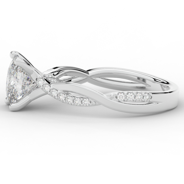 1.70CT.TW CUSHION LAB DIAMOND TWIST BAND ENGAGEMENT RING - Nazarelle