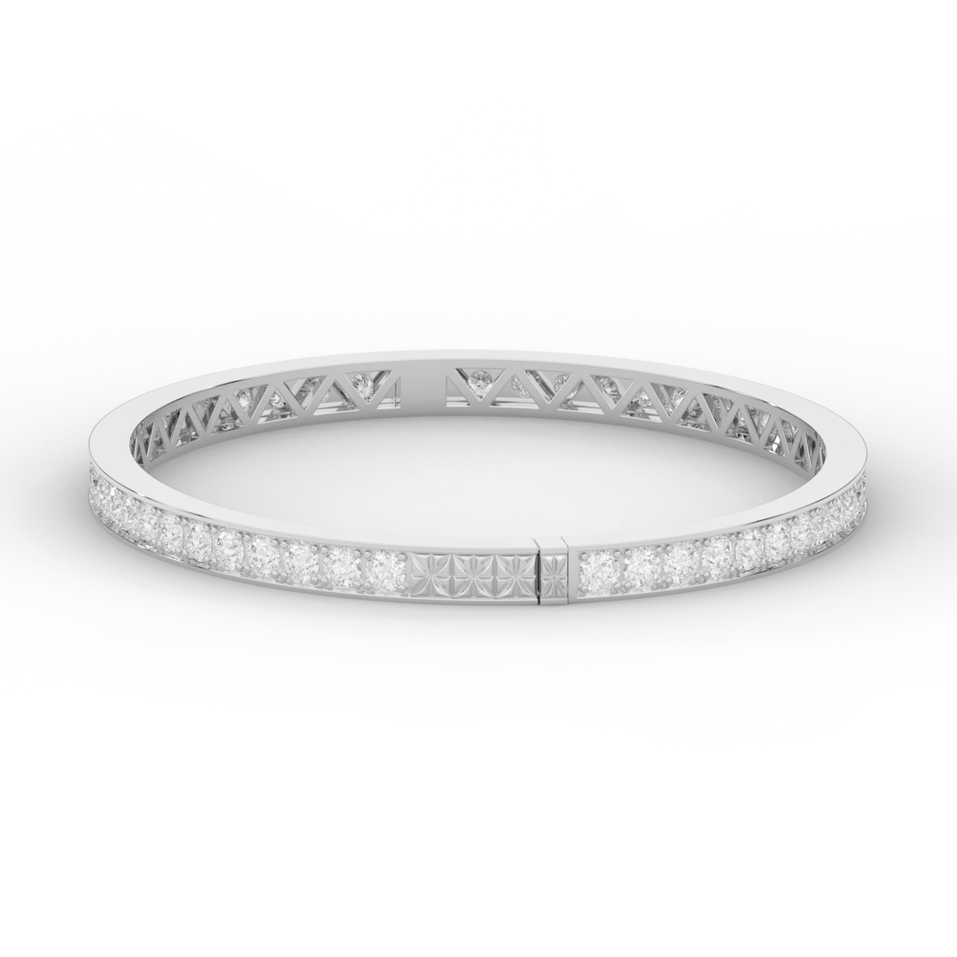 5.10CT.TW ROUND LAB DIAMOND BANGLE - Nazarelle