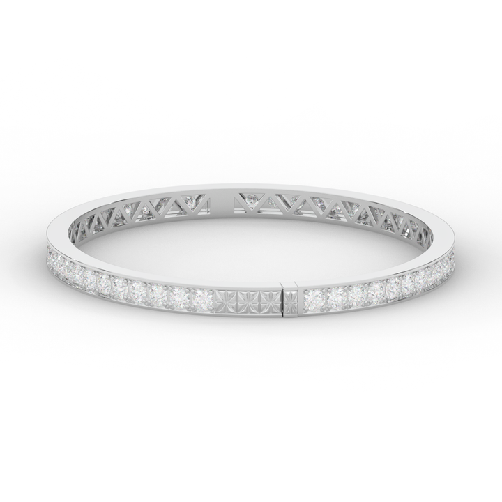 5.10CT.TW ROUND LAB DIAMOND BANGLE - Nazarelle