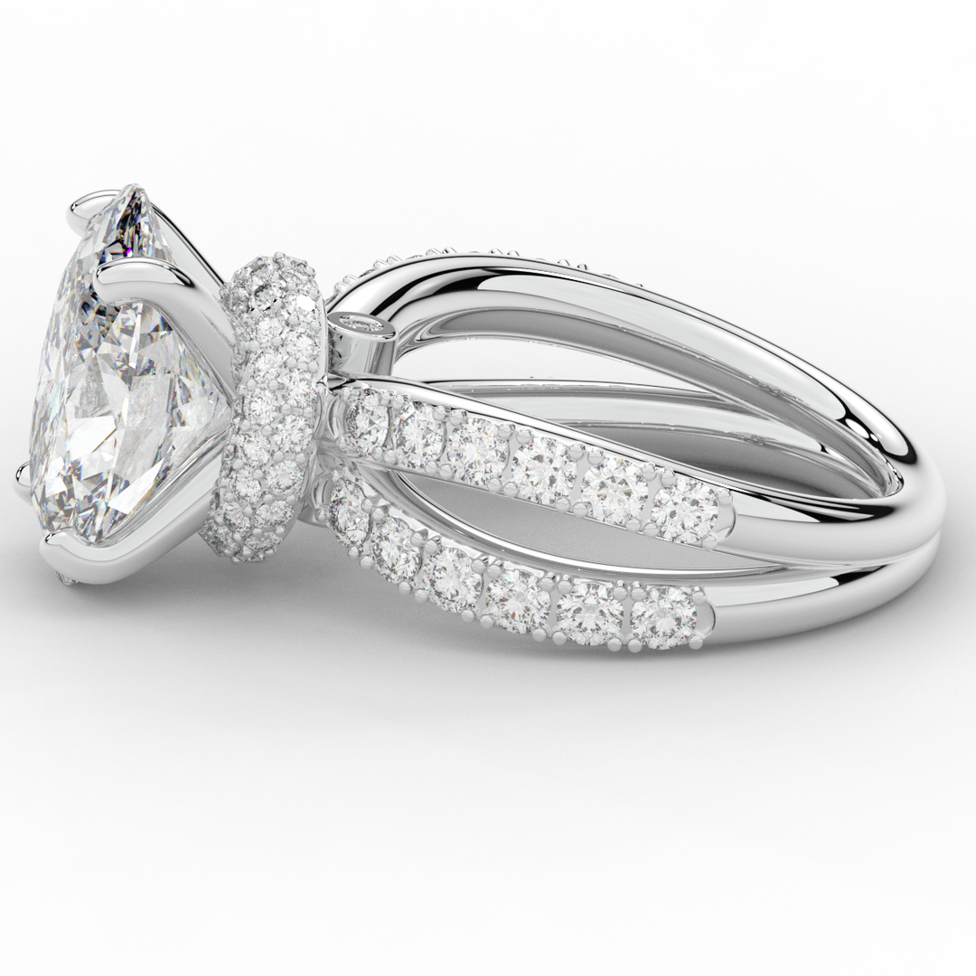 6.25CT.TW OVAL LAB DIAMOND ENGAGEMENT RING - Nazarelle