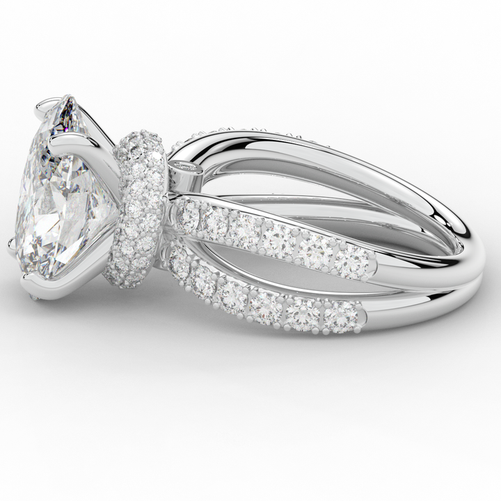 6.25CT.TW OVAL LAB DIAMOND ENGAGEMENT RING - Nazarelle