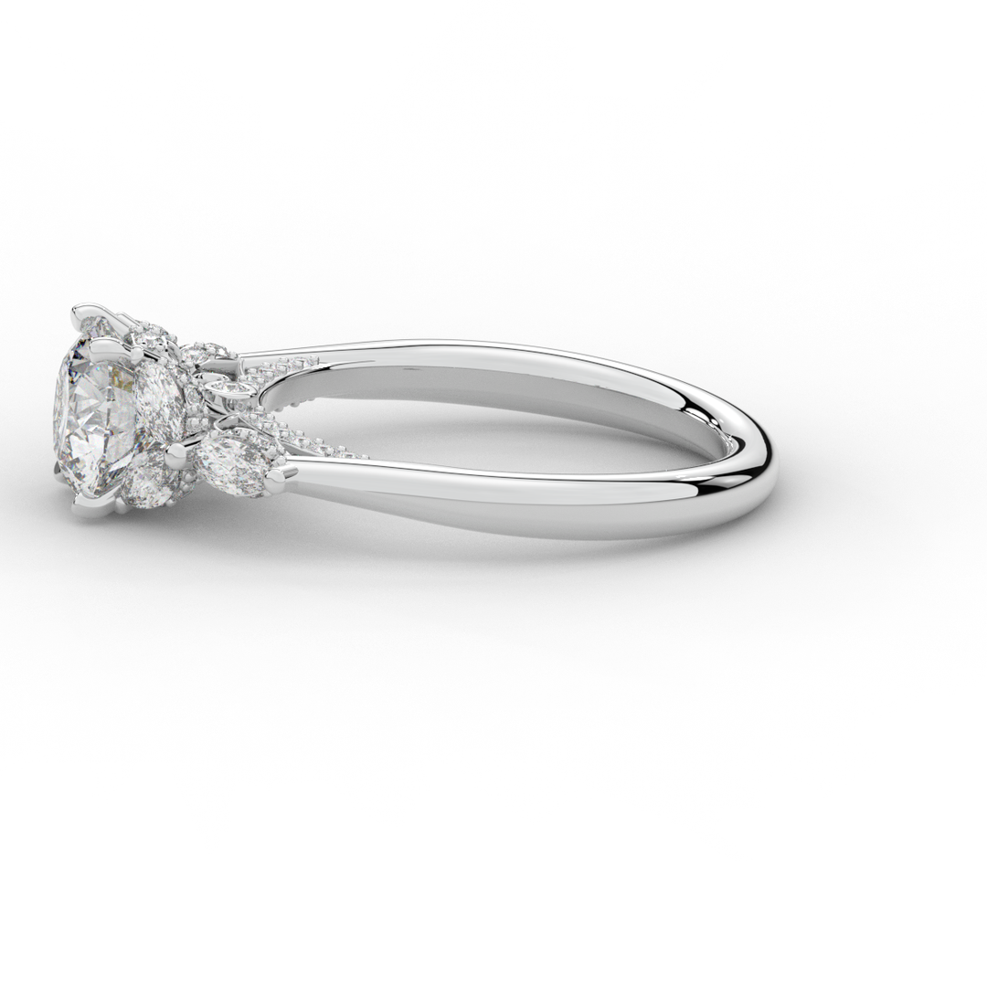 1.75CT.TW ROUND LAB DIAMOND ENGAGEMENT RING - Nazarelle