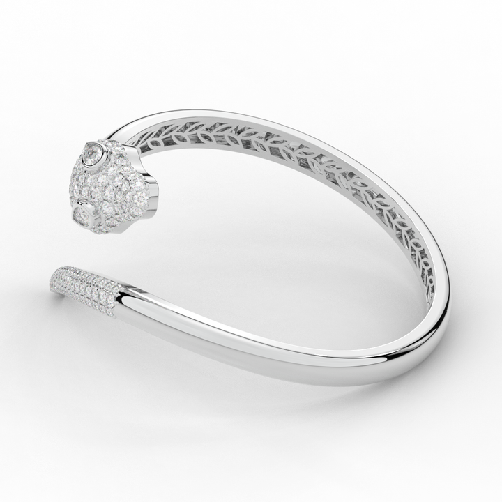 3.75CT.TW ROUND AND PEAR LAB DIAMOND SNAKE BANGLE - Nazarelle