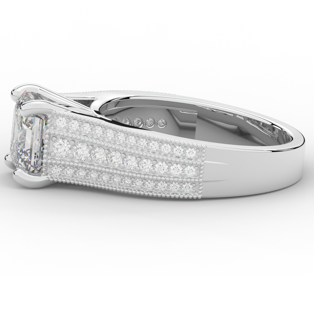 3.55CT.TW ASSCHER LAB DIAMOND ENGAGEMENT RING - Nazarelle