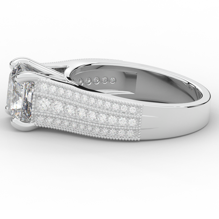 3.55CT.TW PRINCESS LAB DIAMOND ENGAGEMENT RING - Nazarelle