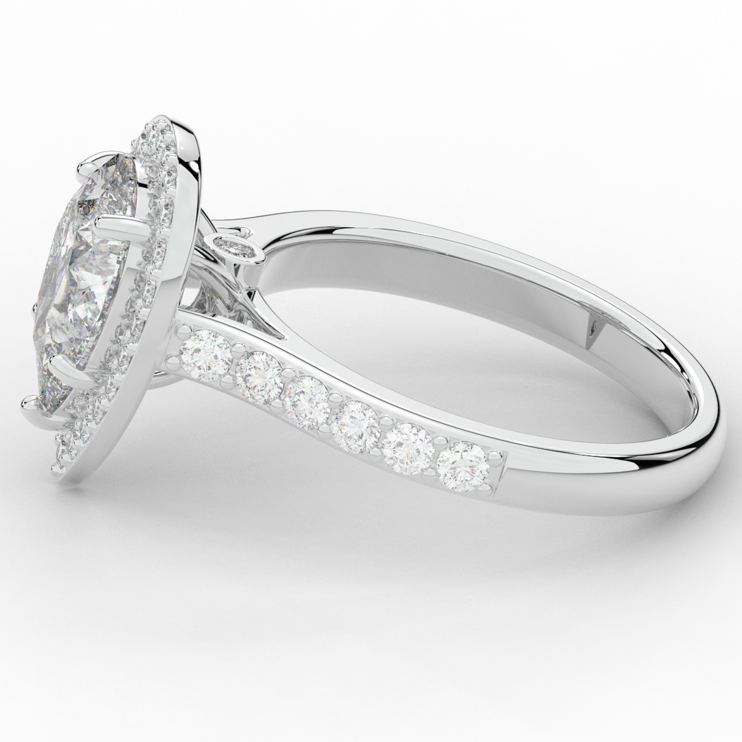2.50CT.TW PEAR LAB DIAMOND HALO ENGAGEMENT RING - Nazarelle