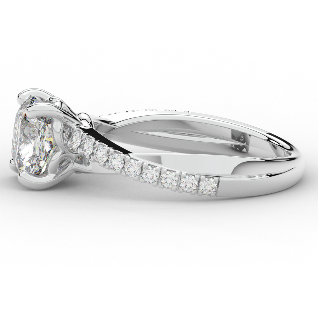 2.20CT.TW CUSHION LAB DIAMOND TWISTBAND ENGAGEMENT RING - Nazarelle