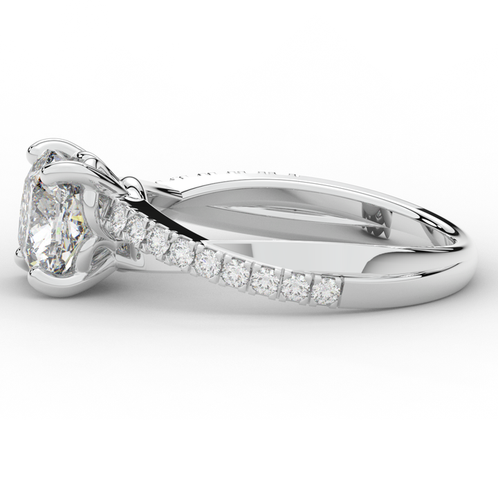2.20CT.TW CUSHION LAB DIAMOND TWISTBAND ENGAGEMENT RING - Nazarelle