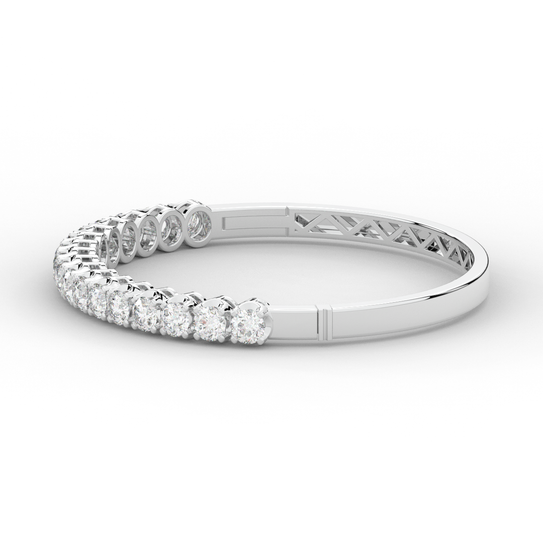 5.00CT.TW ROUND LAB DIAMOND BANGLE - Nazarelle