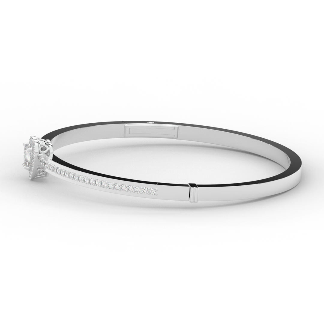 1.65CT.TW HEART AND ROUND LAB DIAMOND  BANGLE - Nazarelle