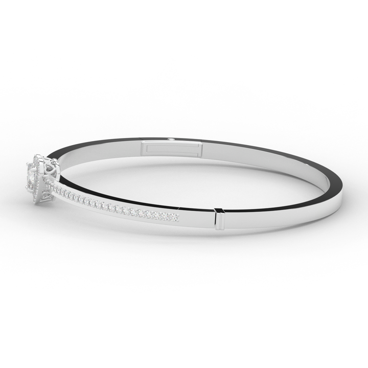 1.65CT.TW HEART AND ROUND LAB DIAMOND  BANGLE - Nazarelle