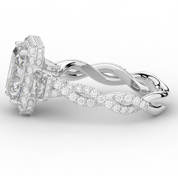 4.70CT.TW RADIANT LAB DIAMOND 3 STONE ENGAGEMENT RING - Nazarelle