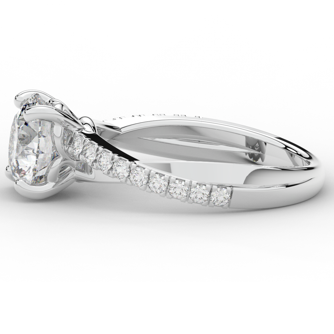 2.20CT.TW ROUND LAB DIAMOND TWISTBAND ENGAGEMENT RING - Nazarelle