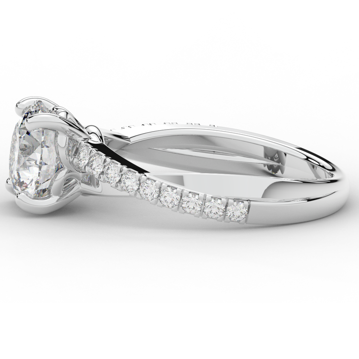 2.20CT.TW ROUND LAB DIAMOND TWISTBAND ENGAGEMENT RING - Nazarelle