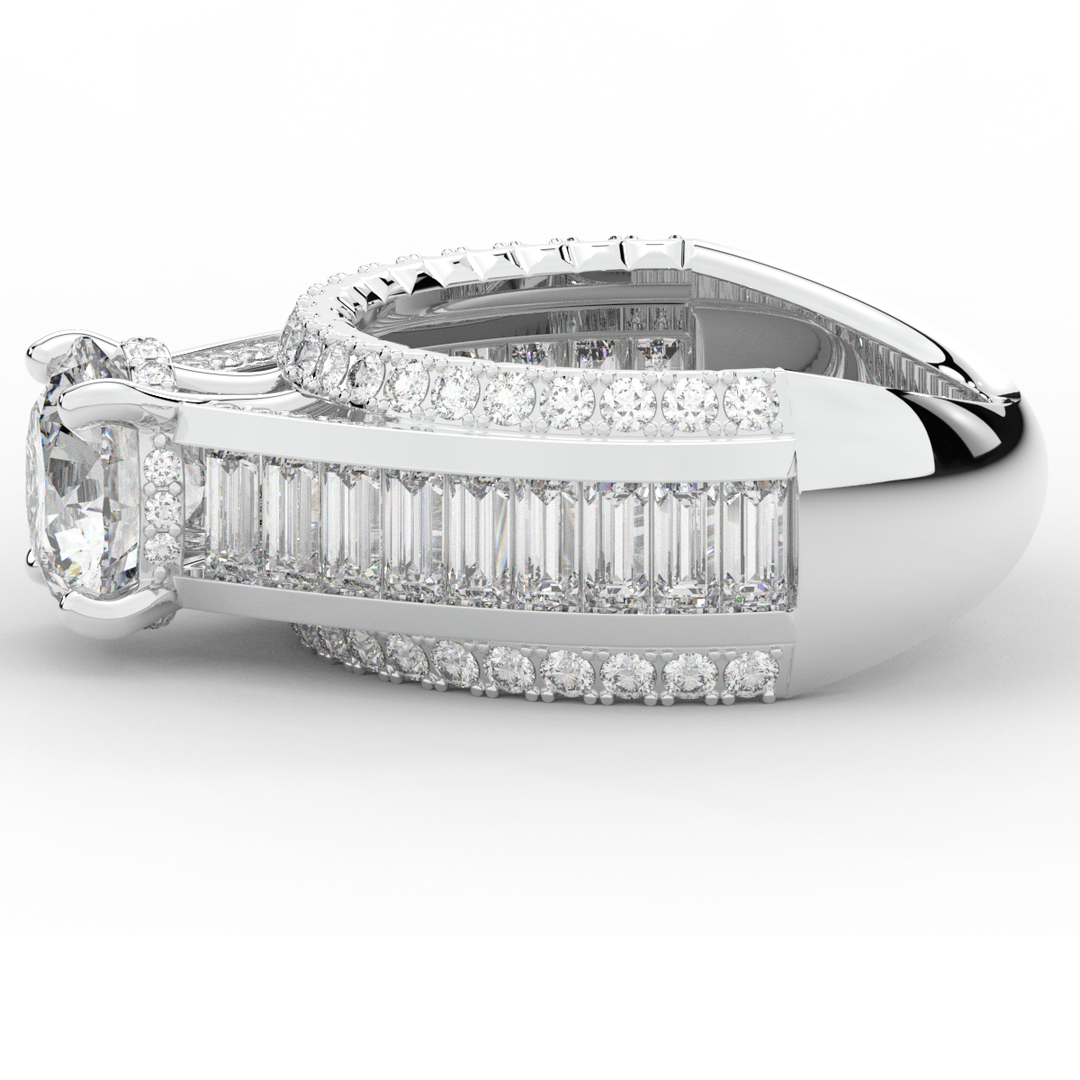 3.15CT.TW ROUND LAB DIAMOND ENGAGEMENT RING - Nazarelle