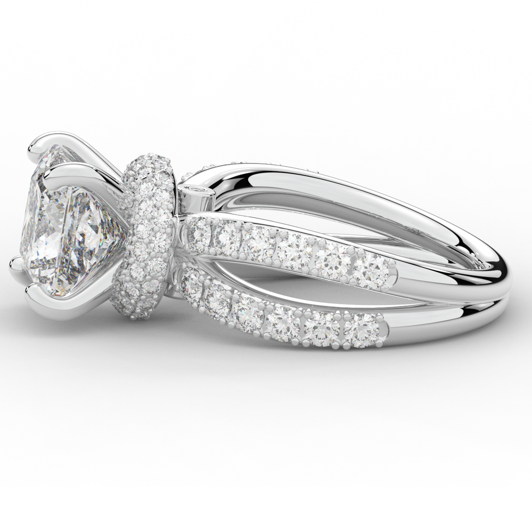 5.25CT.TW PRINCESS LAB DIAMOND ENGAGEMENT RING - Nazarelle