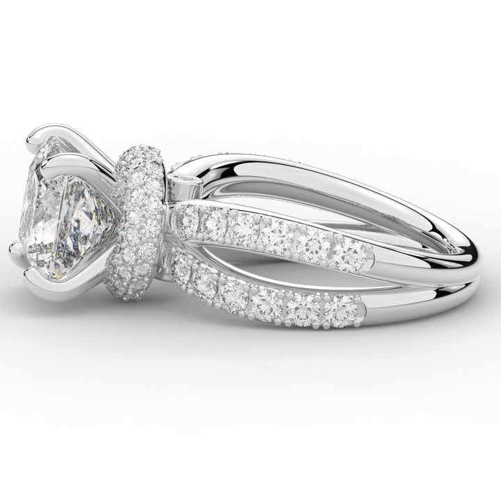 5.25CT.TW PRINCESS LAB DIAMOND ENGAGEMENT RING - Nazarelle