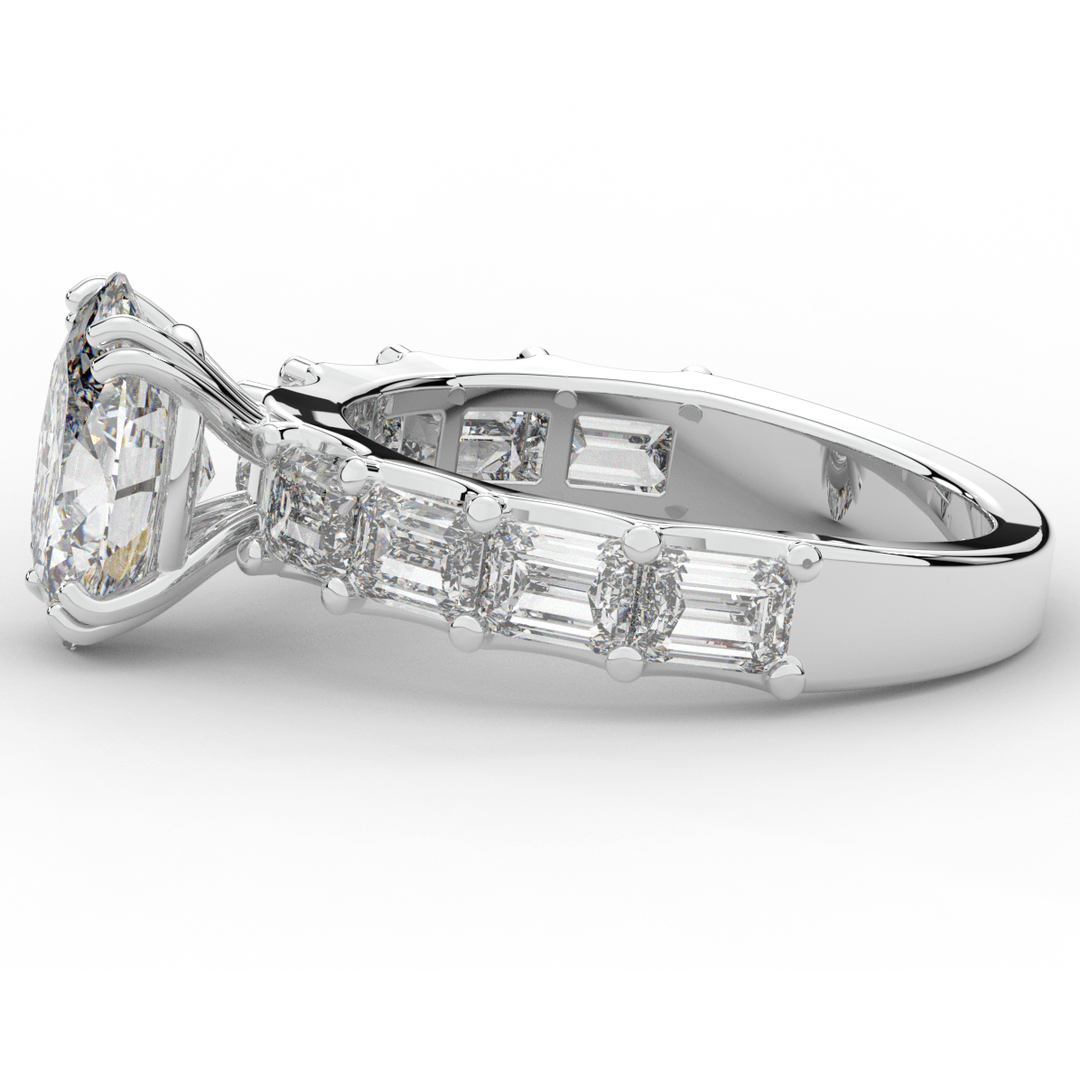 3.75CT.TW OVAL LAB DIAMOND SOLITAIRE ENGAGEMENT RING - Nazarelle