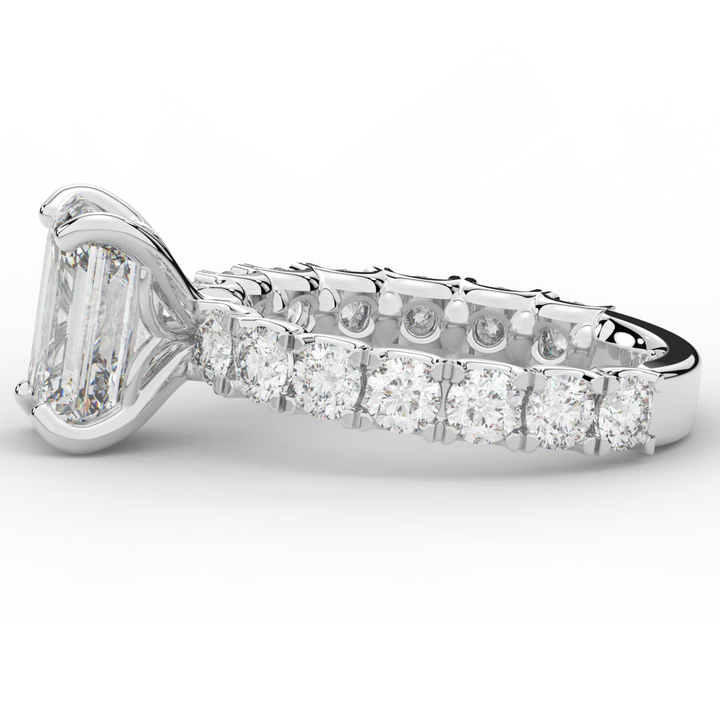 4.35CT.TW EMERALD CUT LAB DIAMOND ENGAGEMENT RING - Nazarelle