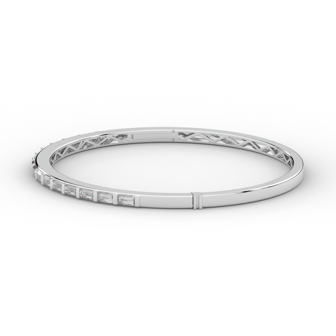 1.50CT.TW BAGUETTE LAB DIAMOND SHARED PRONG BANGLE - Nazarelle