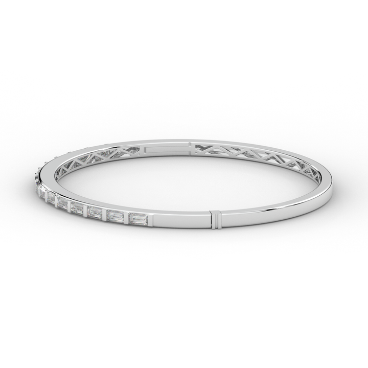 1.50CT.TW BAGUETTE LAB DIAMOND SHARED PRONG BANGLE - Nazarelle