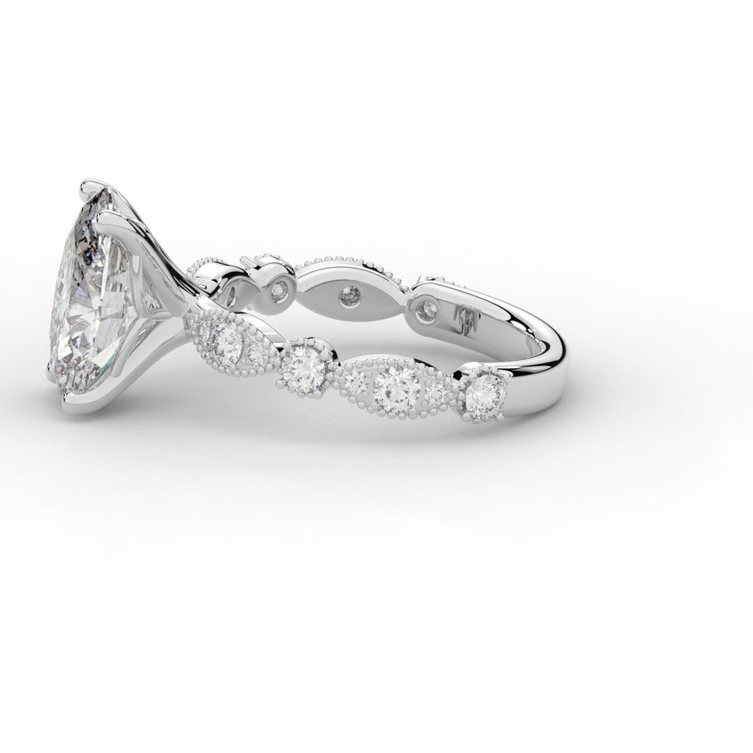 3.50CT.TW OVAL LAB DIAMOND SOLITAIRE ENGAGEMENT RING - Nazarelle